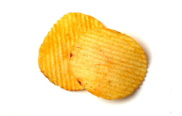 potato chips on a white background