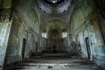 Interior of abandoned church of Dmitry Solunsky