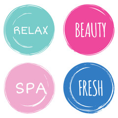 Сolorful circle brush stroke backgrounds. Vector illustration.