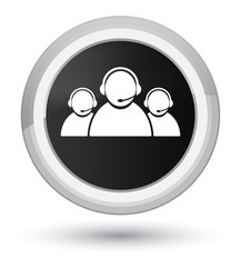 Customer care team icon prime black round button