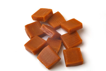 caramel on white background