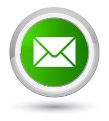 Fototapeta na wymiar Email icon prime green round button