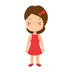 cute and little girl character vector illustration design