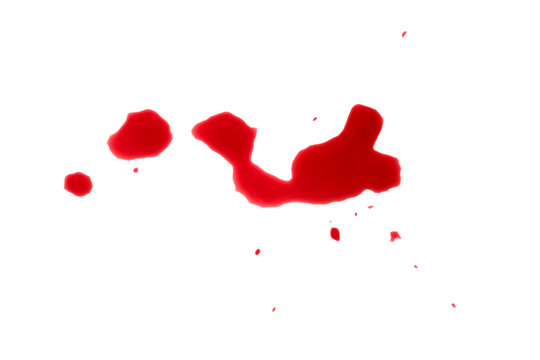 Blood / Blood splatter on white background.
