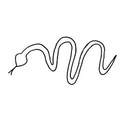 Hand Drawn Halloween Set. Snake.