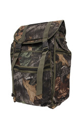 camouflaged hunter bag on white ground