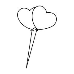heart shaped balloons icon vector illustration design