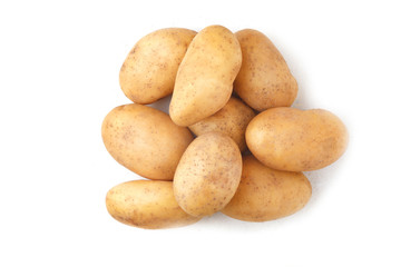 Fototapeta na wymiar potatoes on a white background