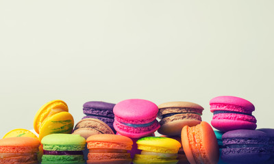 Colourful macaroons, vintage tone