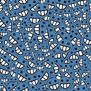 background of blue smileys