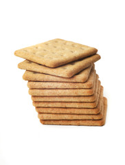 crackers on white background