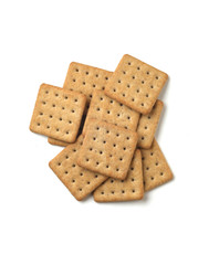 crackers on white background