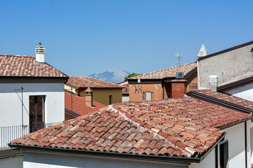 some roofs with tiles