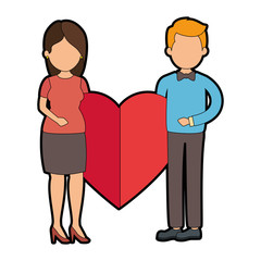 Obraz premium cute couple in love with heart vector illustration design