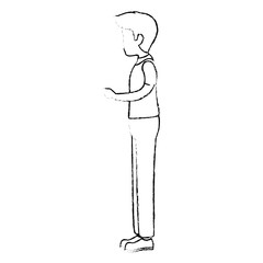 young man avatar character vector illustration design