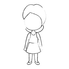 cute and little girl character vector illustration design