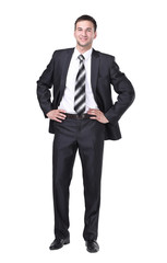 Portrait of a handsome business man isolated on white.