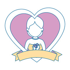 cute wife with heart vector illustration design