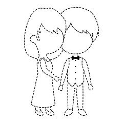 cute couple just married vector illustration design
