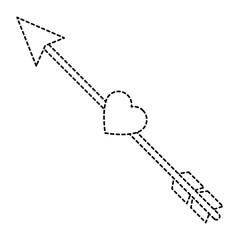 heart love with arrow decorative frame vector illustration design