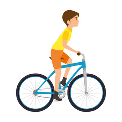 cycling man riding a bicycle vector illustration design