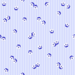 Cute pansies floral vintage seamless pattern, background, backdrop and textile design