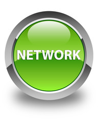 Network glossy green round button