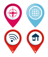 set of gps navigation elements vector illustration graphic design