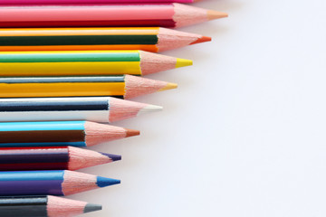 isolated coloured pencils bar on white background
