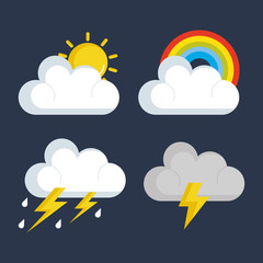 set of weather status icons vector illustration design