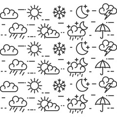 set of weather status icons vector illustration design