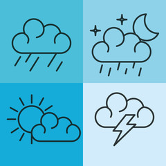 set of weather status icons vector illustration design
