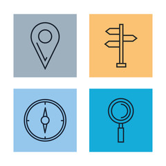gps navigation app icons vector illustration design