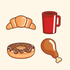 delicious fast food icons vector illustration design