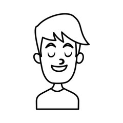 Man smiling with eyes closed icon vector illustration graphic design