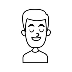 Man smiling with eyes closed icon vector illustration graphic design