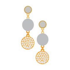 Isolated earrings on a white background, Vector illustration