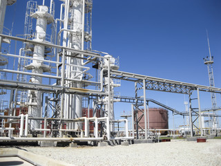 Fototapeta na wymiar oil refinery. Equipment for primary oil refining