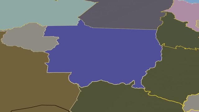 Mato Grosso - Brazil, region extruded. Solids