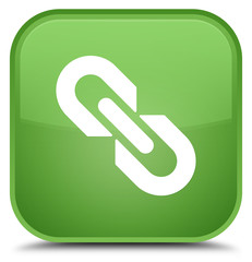 Link icon special soft green square button