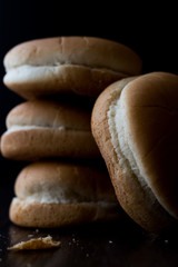 Stack of Hamburger Buns or Bread.