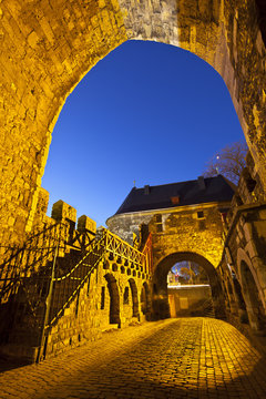 Aachen Ponttor At Night, Germany