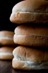 Stack of Hamburger Buns or Bread.