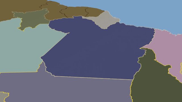 Para - Brazil, region extruded. Solids