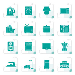 Stylized home equipment icons - vector icon set