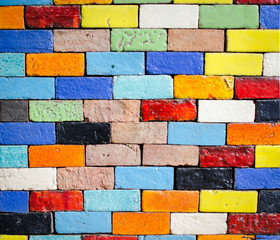 colorful brick laying for background