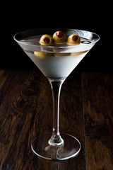 Classic Dry Martini with olives.