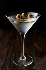 Classic Dry Martini with olives.