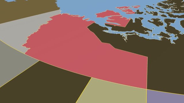 Northwest Territories - Canada, territory extruded. Solids