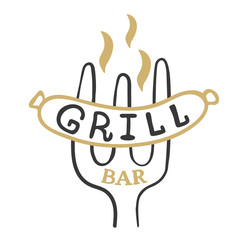Grill bar logo. Vintage barbecue restaurant logo design.